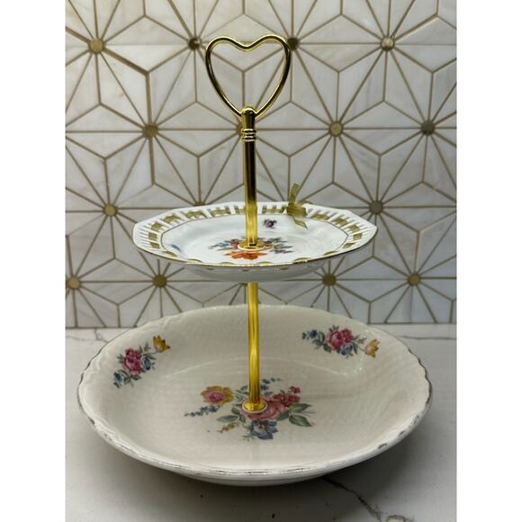 Two-Tier Jewelry or Trinket Tray | Vintage China - Picture 5 of 7